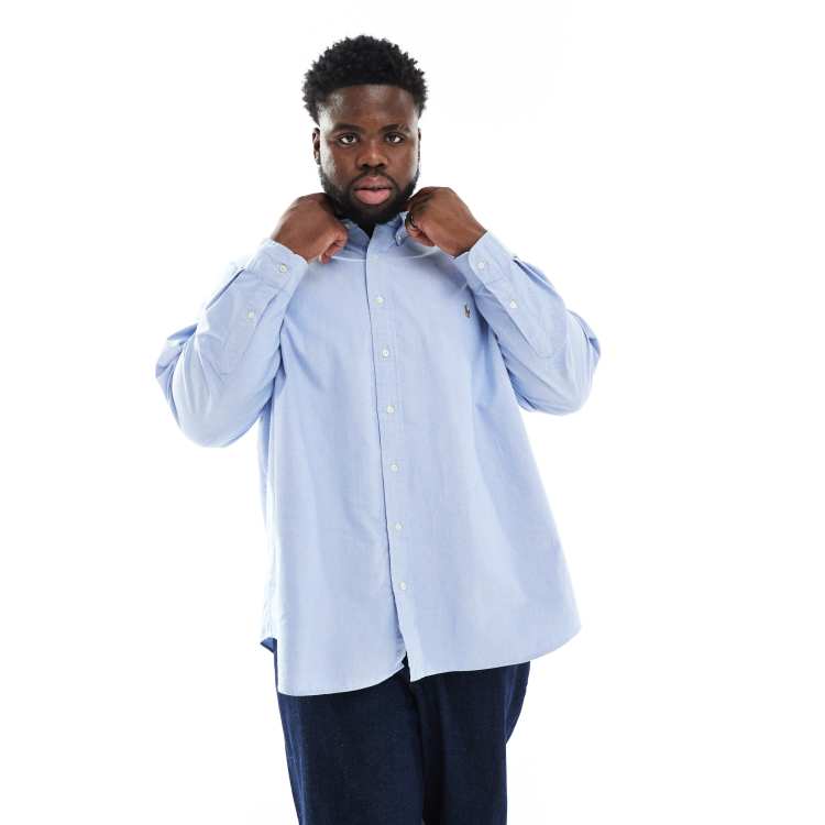 Polo Ralph Lauren Big Tall icon logo oxford shirt in light blue