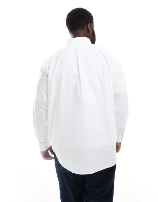 Polo Ralph Lauren Big & Tall icon logo oxford shirt in white, 3 of 5