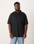 [Polo Ralph Lauren] Polo Ralph Lauren Big & Tall icon logo pima cotton polo in black XL black