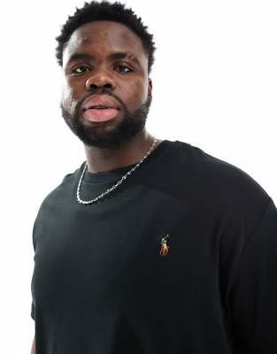 Polo Ralph Lauren Big & Tall icon logo pima cotton t-shirt classic fit in black