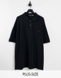 [Polo Ralph Lauren] Polo Ralph Lauren Big & Tall icon logo pique polo classic fit in black Chest 50-52 black