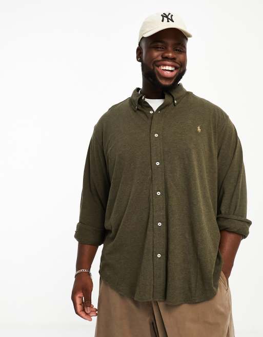 Olive green polo shirt big and tall hotsell