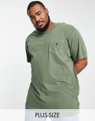 Polo Ralph Lauren Big & Tall icon logo pocket t-shirt in olive green