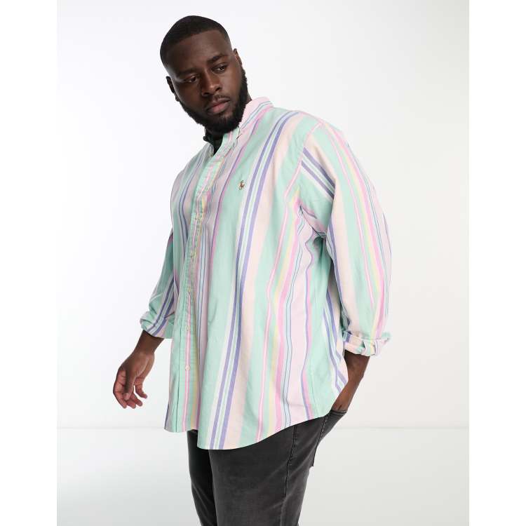 トップス Polo Ralph Lauren Stripe The Big Shirt 204654869-1-greenpinkmulti?$