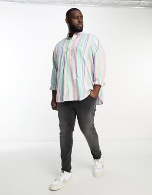 Polo Ralph Lauren Big & Tall icon logo stripe oxford shirt classic