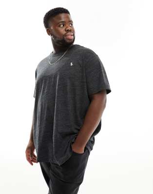 Polo Ralph Lauren Big & Tall icon logo t-shirt classic fit in black marl - view 1