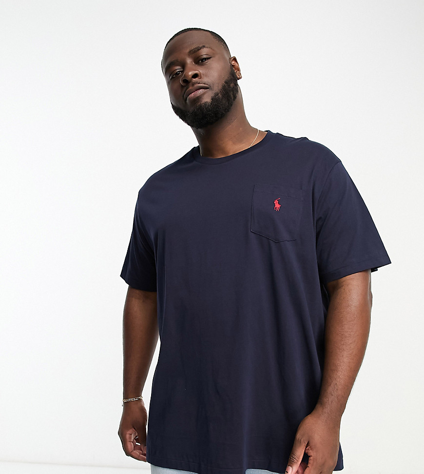 Polo Ralph Lauren Big & Tall icon logo t-shirt classic fit in navy