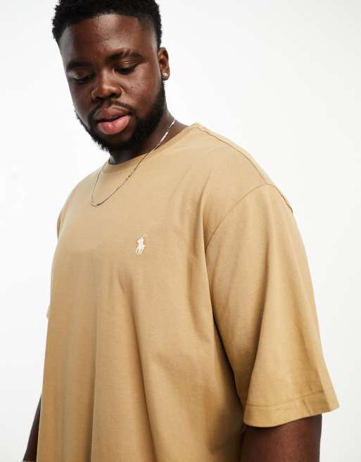 Polo Ralph Lauren Big & Tall icon logo T-shirt custom fit in tan