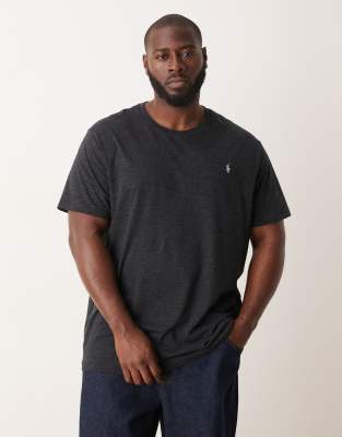Polo Ralph Lauren Big & Tall icon logo t-shirt in black marl