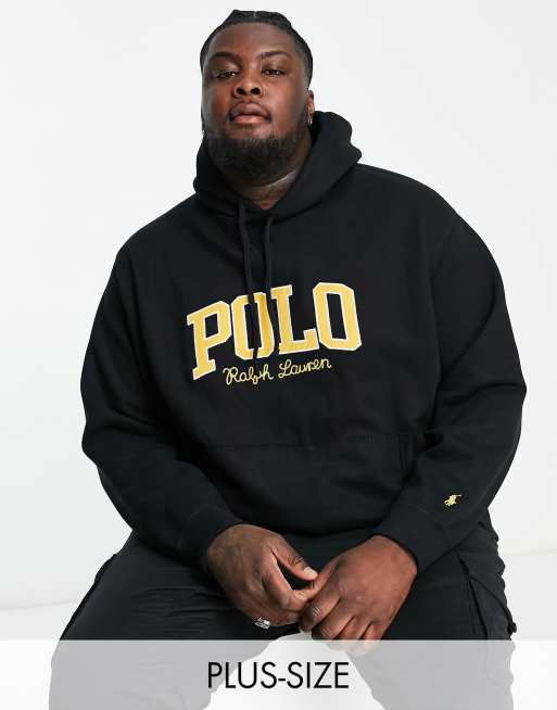 Polo Ralph Lauren Big & Tall large logo hoodie in black | ASOS