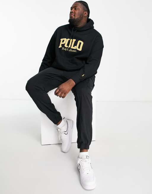 Polo Ralph Lauren Big Tall large logo hoodie in black ASOS