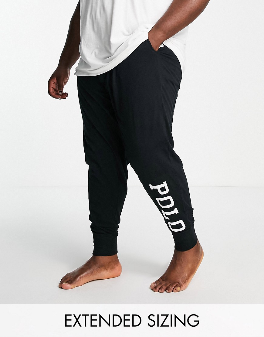 Polo Ralph Lauren Big & Tall lounge sweatpants with side text logo in black