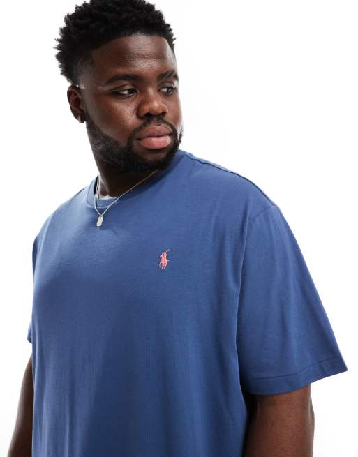 Polo Ralph Lauren Big & Tall – Mellanblå t-shirt med klassisk logga