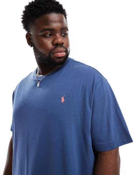 Polo Ralph Lauren Big & Tall - Mellemblå t-shirt med logoikon - view 1