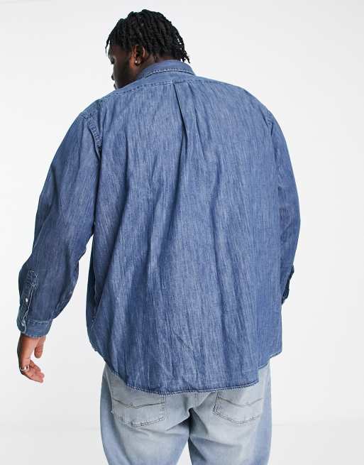 Polo denim shirt clearance big and tall