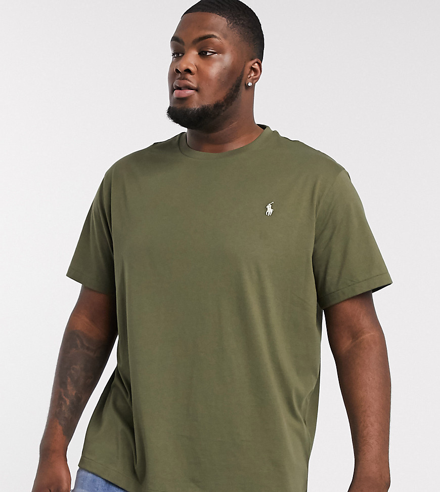 Polo Ralph Lauren – Big & Tall – Olivgrön t-shirt med spelarlogga