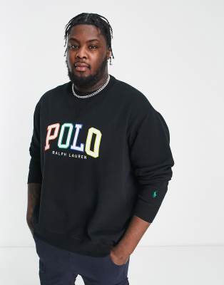 Polo Ralph Lauren Big & Tall ombre logo sweatshirt in black