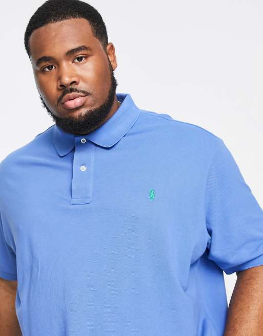 Polo Ralph Lauren Big Tall Oversized polo van piqu in middenblauw