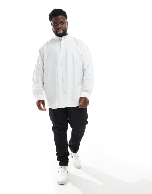 Polo Ralph Lauren – Big & Tall – Oxford-Hemd mit Logo in Weiß, 2 von 4