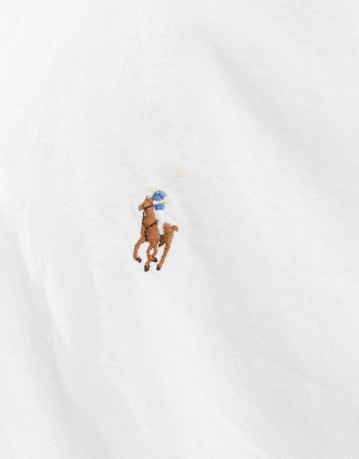 Polo Ralph Lauren - Big & Tall - Oxford overhemd met icoonlogo in wit, 5 van 5