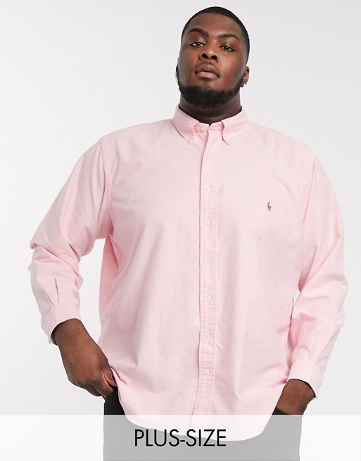 Polo Ralph Lauren Big & Tall oxford shirt custom regular fit player logo in pink