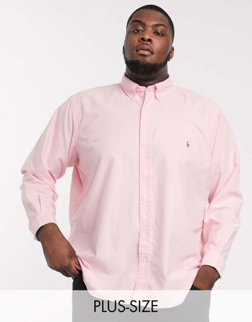 Big and tall deals pink polo shirt