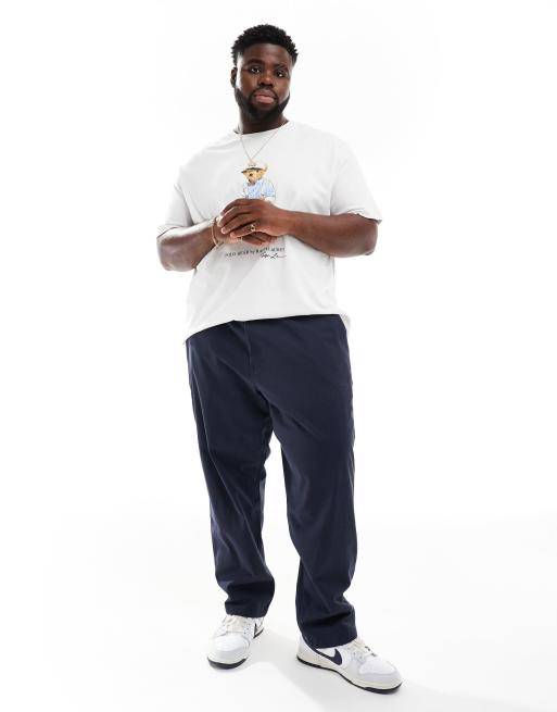 Polo Ralph Lauren Big & Tall - Pantalon chino classique en sergé à logo emblématique - Bleu marine