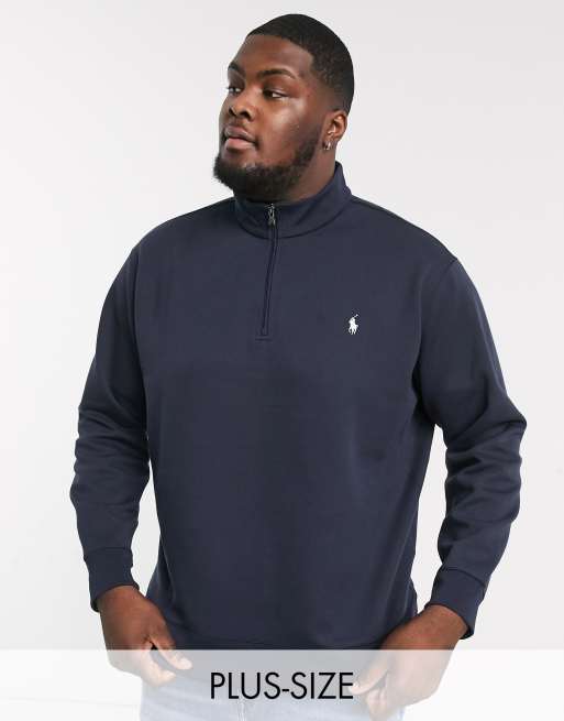 Curves Navy 1/2 Zip High Neck Sweatshirt