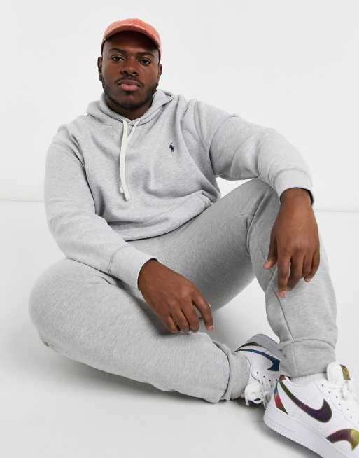 Polo Ralph Lauren Big Tall player logo hoodie in gray heather ASOS