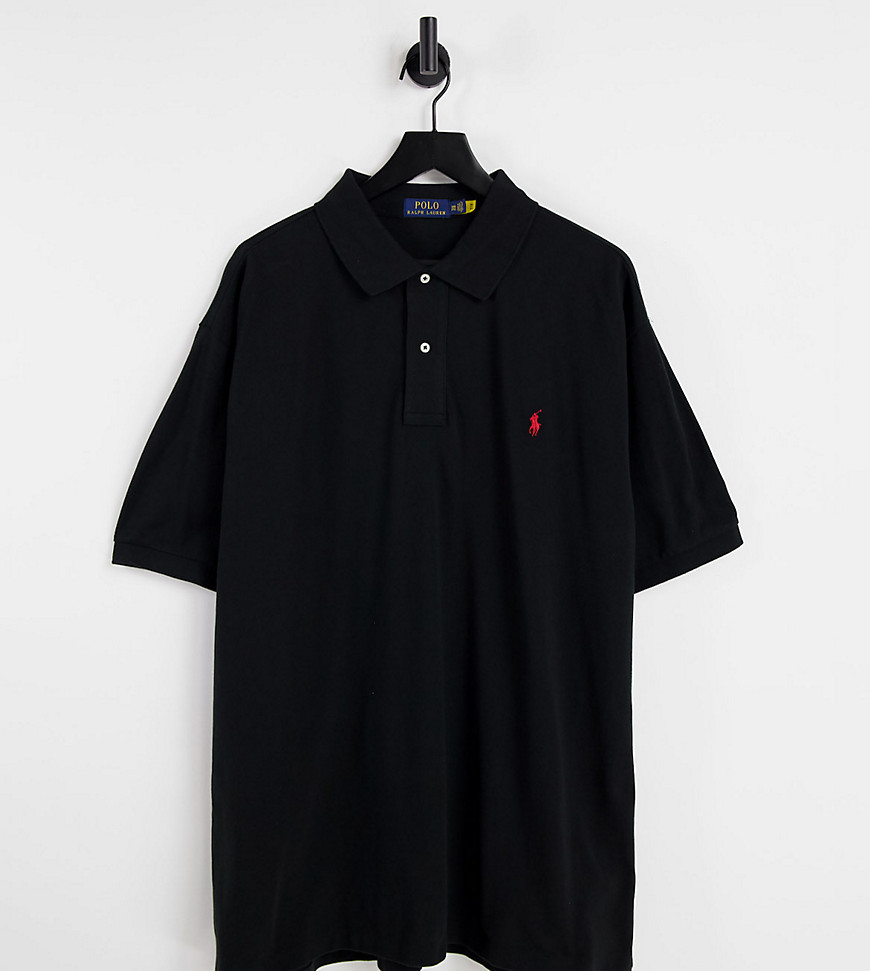 Polo Ralph Lauren Big & Tall Player Logo Pique Polo Classic Fit In Black