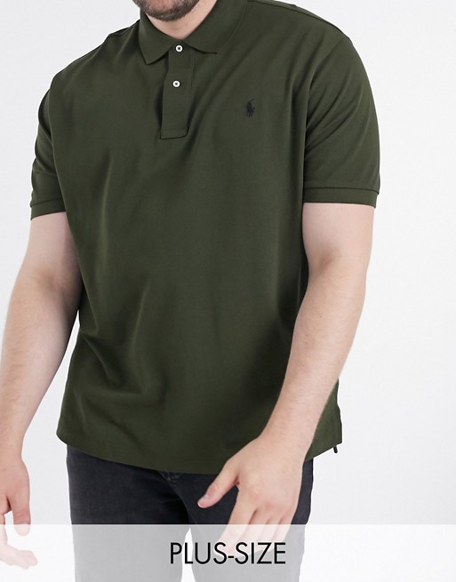 Polo Ralph Lauren Big & Tall player logo pique polo in olive green