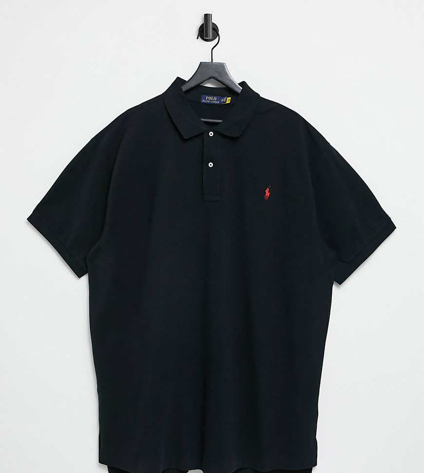 Polo Ralph Lauren Big & Tall player logo polo shirt in black