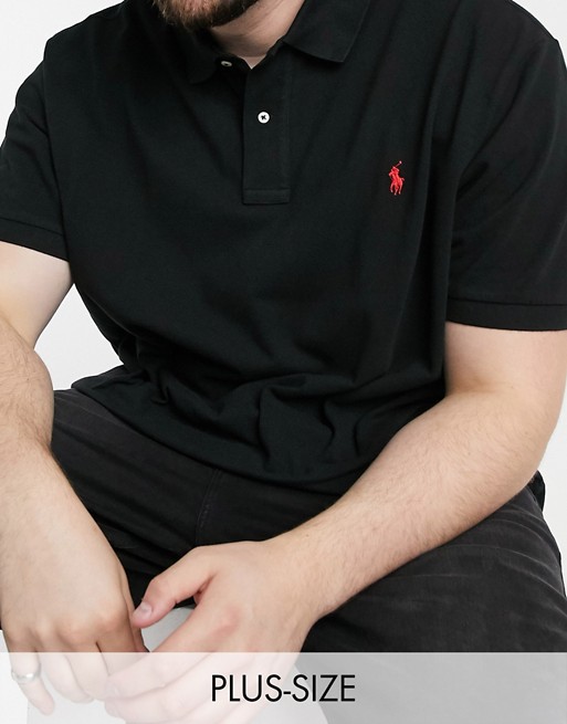 Polo Ralph Lauren Big & Tall player logo short sleeve polo shirt in black