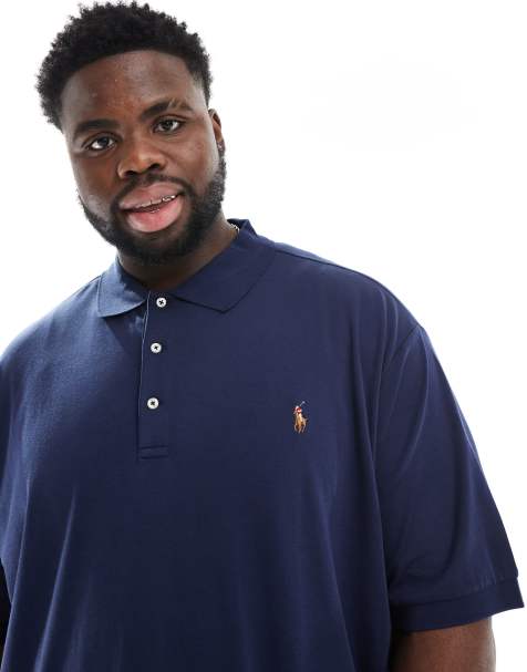 Polo Ralph Lauren Big & Tall - Polo in cotone pima blu navy con logo - view 1