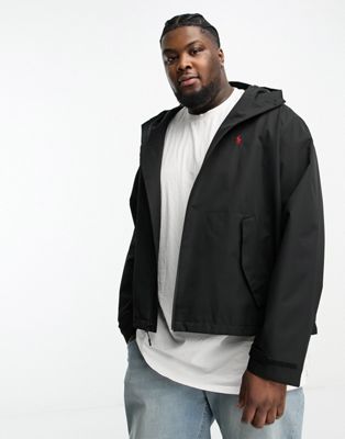 Polo Ralph Lauren Big & Tall Portland unlined hooded windbreaker jacket in black