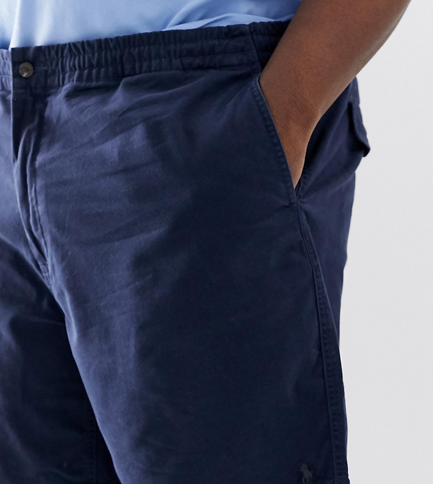 Polo Ralph Lauren Big & Tall - Prepster - Chino corti blu navy con logo del giocatore