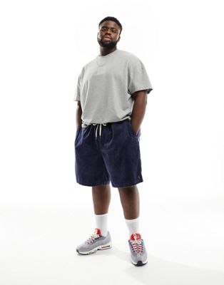 Polo Ralph Lauren Big & Tall Prepster flat front cord chino short classic oversized fit in navy