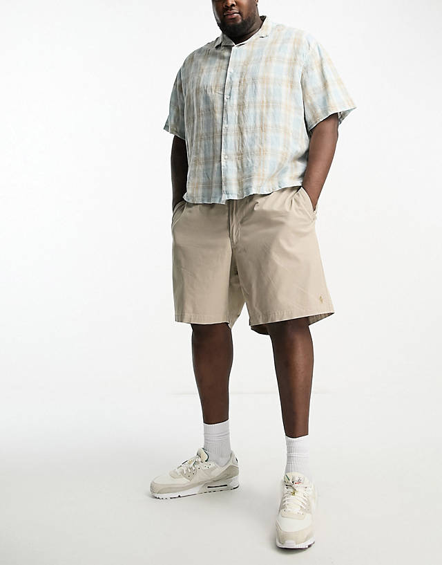 Polo Ralph Lauren - big & tall prepster icon logo stretch twill shorts in tan