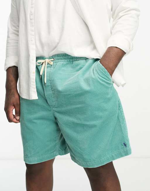 Polo Ralph Lauren Big Tall Prepsters icon logo cord shorts in mid green ASOS