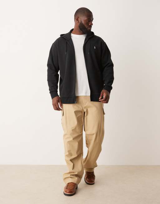 Polo Ralph Lauren - Big & Tall - Sort hættetrøjer med lynlås i dobbeltstrik og ikonlogo, 2 af 5