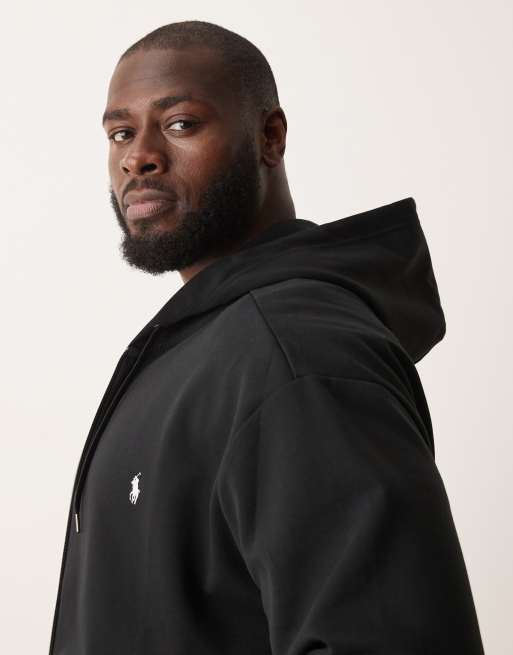 Polo Ralph Lauren - Big & Tall - Sort hættetrøjer med lynlås i dobbeltstrik og ikonlogo, 4 af 5
