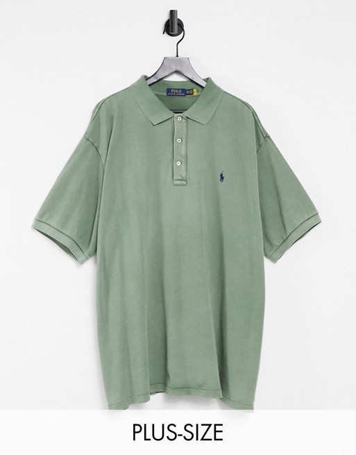 Polo Ralph Lauren Big & Tall spa terry logo polo shirt in cargo green