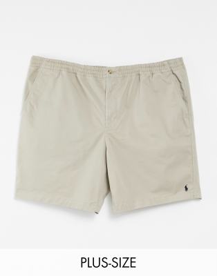 Polo Ralph Lauren Big & Tall stretch twill player logo prepster shorts in  khaki tan-Brown - Asos UK | StyleSearch