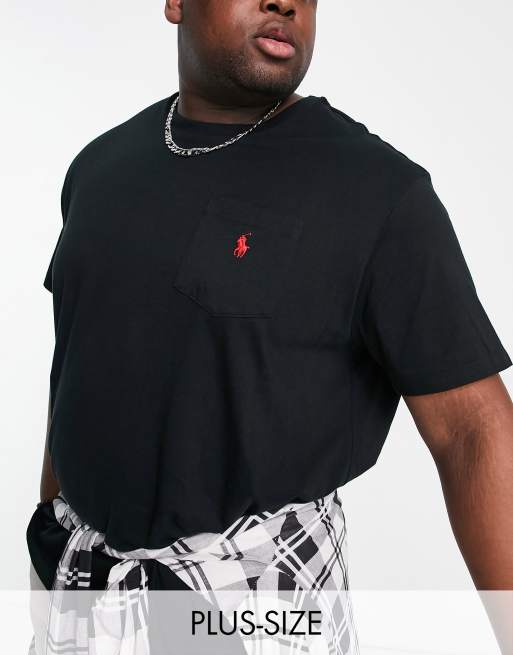 Polo Ralph Lauren Big & Tall – Svart t-shirt med klassisk logga