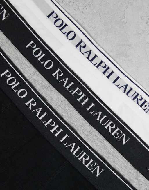 Polo Ralph Lauren Big & Tall – Svarta, vita och grå trunks, 3-pack, 3 av 3