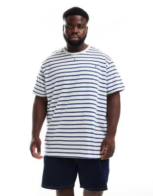 Polo Ralph Lauren Big & Tall - T-Shirt classica blu e bianca a righe con logo iconico - view 1
