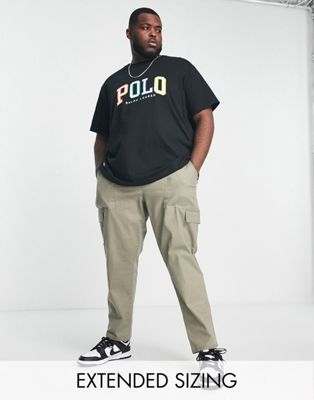 Polo Ralph Lauren Big & Tall ombre logo t-shirt classic oversized fit in black - ASOS Price Checker