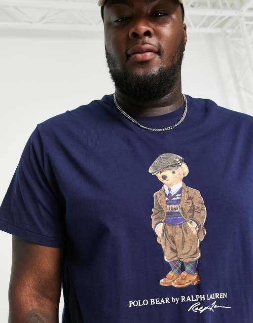 Polo Ralph Lauren Big Tall T Shirt in Marineblau mit Heritage Barenaufdruck ASOS