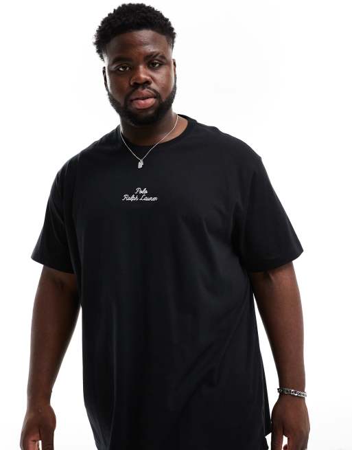 Polo Ralph Lauren Big & Tall - T-shirt med centralt logo og klassisk oversized pasform i sort