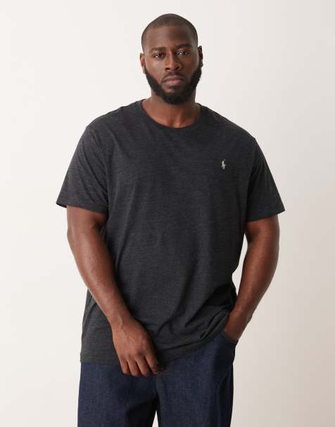 Polo Ralph Lauren Big & Tall – T-Shirt mit Logo in Schwarz meliert - view 1